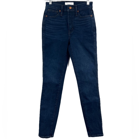 Madewell 10" High Rise Dark Wash Skinny Jeans Size 25 - Picture 2 of 12